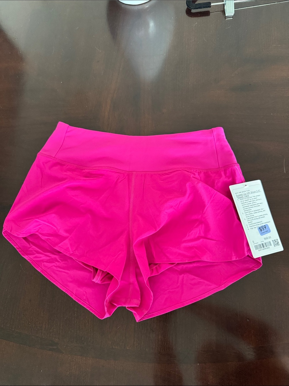 Speed up high rise short 2.5” mesh vent Pink flare color size small